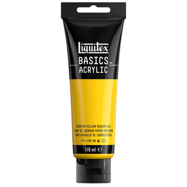 LQX BASICS ACRYLIC 118ML 830 CADMIUM YELLOW MEDIUM HUE 887452049432 [ROW]
