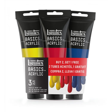 887452031345-LQX BASICS ACRYLIC COLOUR SET 3X118ML PRIMARY COLOUR ROW