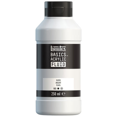 LQX BASICS FLUID ACRYLIC 250ML SILVER 887452056379 [ROW]
