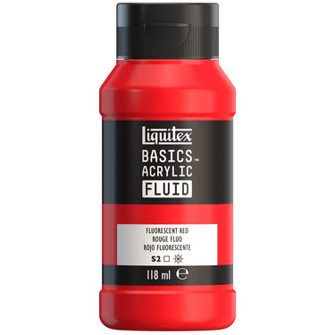 LQX BASICS FLUID ACRYLIC 118ML FLUORESCENT RED 887452055761 [ROW]