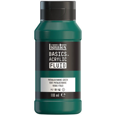 LQX BASICS FLUID ACRYLIC 118ML PHTHALOCYANINE GREEN 887452055563 [ROW]