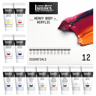 LQX HEAVY BODY ACRYLIC 12X22ML ESSENTIALS SET [DHI TUBES OUT] 887452032106