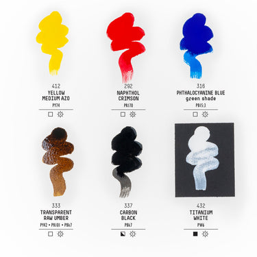 LQX PRO ACRYLIC INK ESSENTIAL SET 6X30ML [COLOR CHART] 887452997481