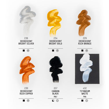 LQX PRO ACRYLIC INK METALLIC SET 6X30ML [COLOR CHART] 887452997498