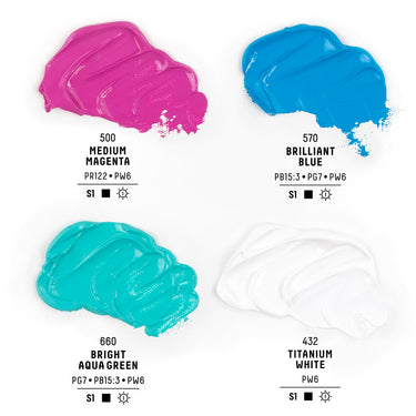 LQX PRO BIO BASED HEAVY ACRYLIC EXPLORE SET 4X75ML [COLOR CHART] 887452997481