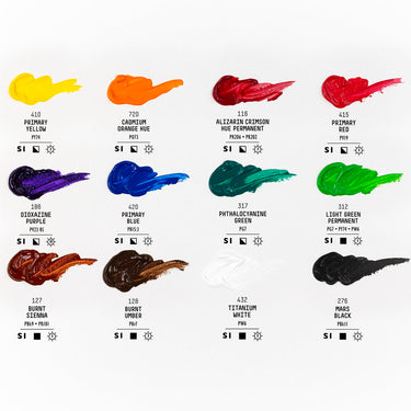 LQX BASICS ACRYLIC 12X22ML SET [COLOR CHART] 887452032069