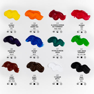 LQX BASICS ACRYLIC 12X118ML SET [COLOR CHART] 887452048558