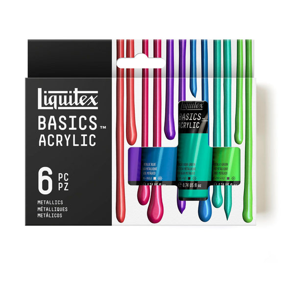 LQX BASICS ACRYLIC METALLICS 6X22ML [FRONT] 887452064640