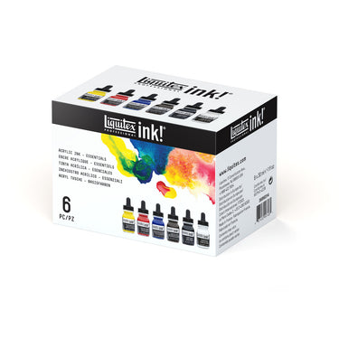 LQX - ACRYLIC INK ESSENTIALS SET 6 X 30ML [RIGHT ANGLE] 887452997481