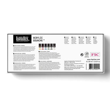 LQX ACRYLIC GOUACHE SET 6X59ML PRIMARIES [BACK] 887452999911