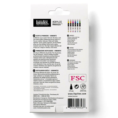 LQX ACRYLIC MARKER SET 6X 2-4MM VIBRANTS [BACK] 887452993438