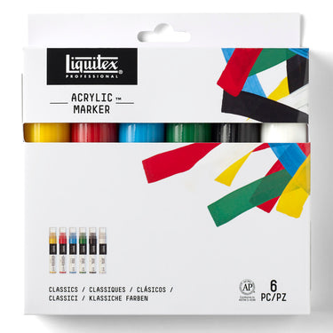 LQX ACRYLIC MARKER SET 6X 8-15MM CLASSICS [FRONT] 887452001218