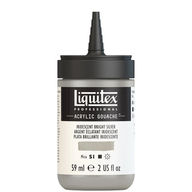 LQX ACRYLIC GOUACHE 59ML CAP OFF 236 IRIDESCENT BRIGHT SILVER 887452999898