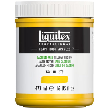 LQX HEAVY BODY ACRYLIC 473ML 890 CADMIUM-FREE YELLOW MEDIUM 887452030256