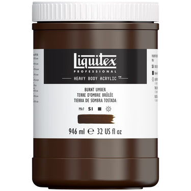 LQX HEAVY BODY ACRYLIC 946ML 128 BURNT UMBER 887452030416