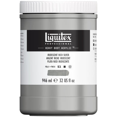 LQX HEAVY BODY ACRYLIC 946ML 239 IRIDESCENT RICH SILVER 887452030379