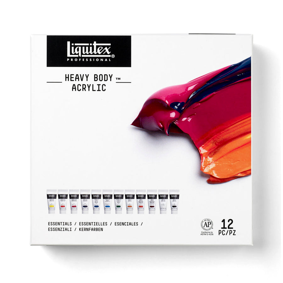 LQX ACRYLIC HEAVY BODY SET 12X22ML ESSENTIALS [FRONT] 887452032106