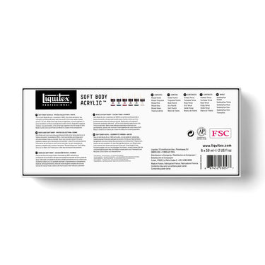 LQX ACRYLIC SOFT BODY SET 6X59ML MUTED COLL + WHITE [BACK] 887452030577