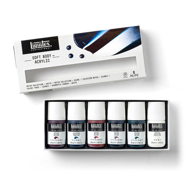 LQX ACRYLIC SOFT BODY SET 6X59ML MUTED COLL + WHITE [OPEN] 887452030577