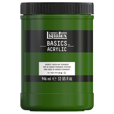 LQX BASICS ACRYLIC 946ML 224 HOOKERS GREEN HUE PERMANENT 887452031864