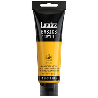 LQX BASICS ACRYLIC 118ML 163 CADMIUM YELLOW DEEP HUE 094376932942