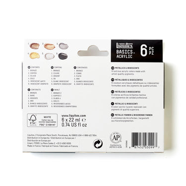LQX BASICS METALLICS AND IRIDESCENTS 6x22ML 887452030997 [BACK]