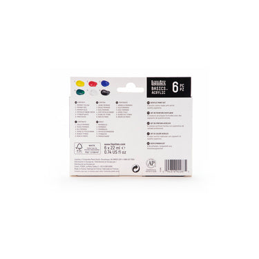 LQX BASICS 6X22ML PAINT SET 094376922875 [BACK]
