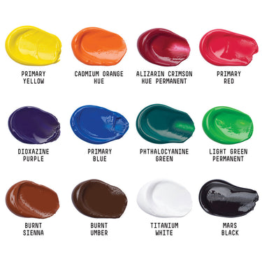 LQX BASICS 12X22ML PAINT SET 887452032069 [SWATCH CHART]