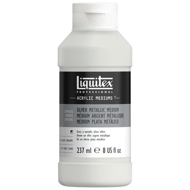 LQX ACRYLIC MEDIUMS 237ML BOTTLE METALLIC SILVER 887452048480
