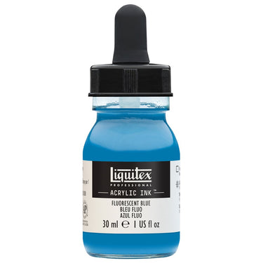 LQX ACRYLIC INK 30ML FLUORESCENT BLUE 887452048589